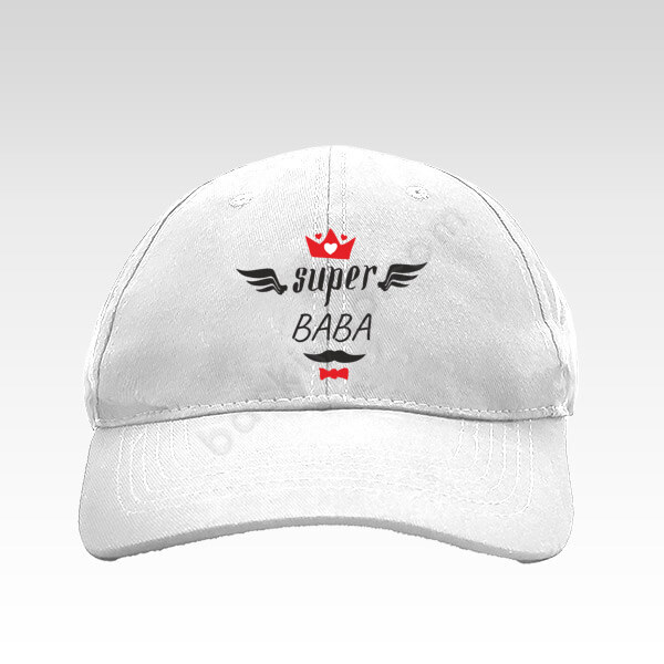 Kişiye Özel Baba Tasarımlı Beyaz Bez Şapka online tasarla