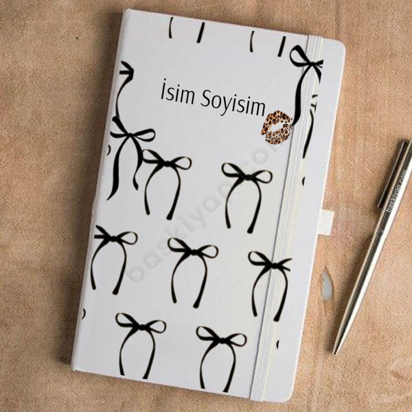 Kişiye Özel Baskılı Beyaz Ajanda online tasarla