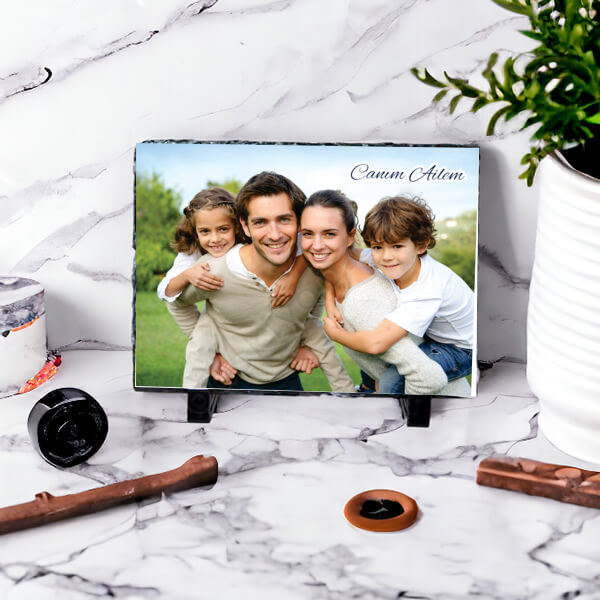 Kişiye Özel Baskılı Dikdörtgen Taş Çerçeve online tasarla