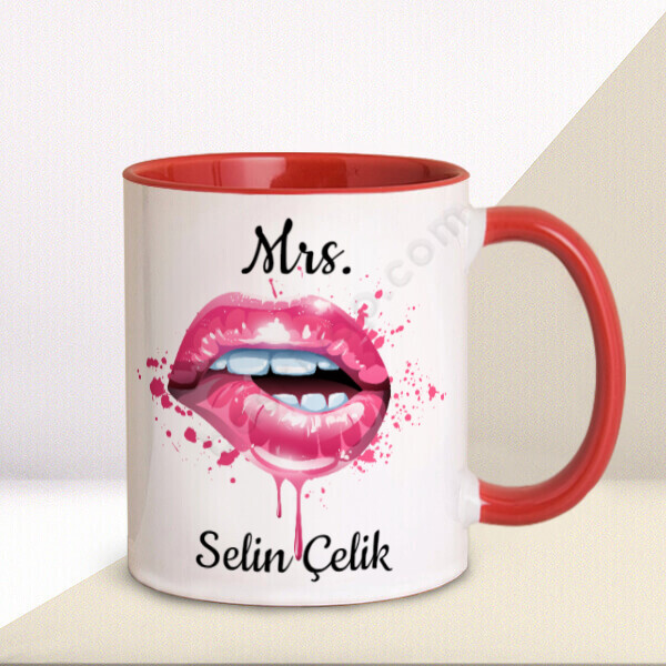 Mrs İsim Baskılı Kırmızı Kupa online tasarla