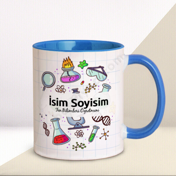 Kişiye Özel Fen Bilimleri Öğretmeni Tasarımlı Kupa Bardak online tasarla