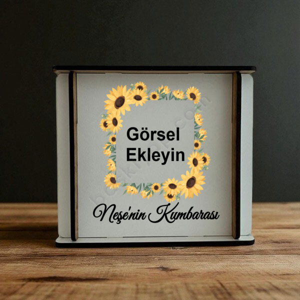 Kişiye Özel Fotoğraflı Ahşap Kumbara Tasarımı-2 online tasarla