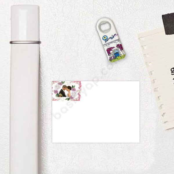 Kişiye Özel Fotoğraflı Düğün Magneti online tasarla