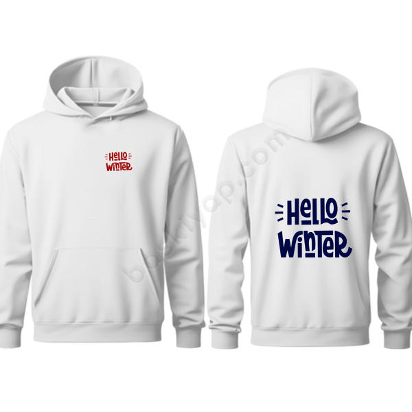 Kişiye Özel "Hello Winter" Tasarımlı Beyaz Sweatshirt online tasarla