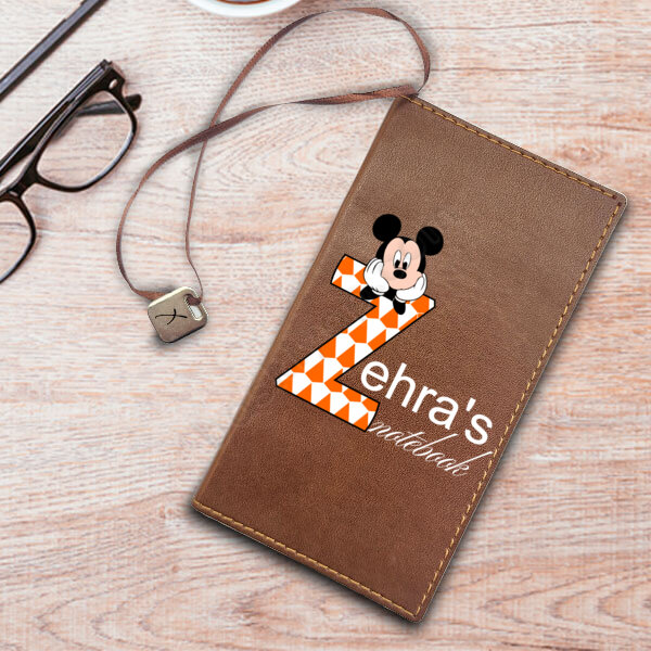 Kişiye Özel İsimli Kahverengi Suni Deri Not Defteri online tasarla