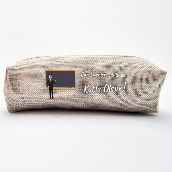 Kişiye Özel Keten Kalemlik Öğretmenler Günü Tasarımlı online tasarla