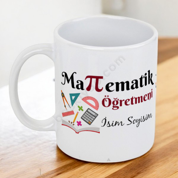 Kişiye Özel Matematik Öğretmeni Temalı Beyaz Kupa Bardak online tasarla
