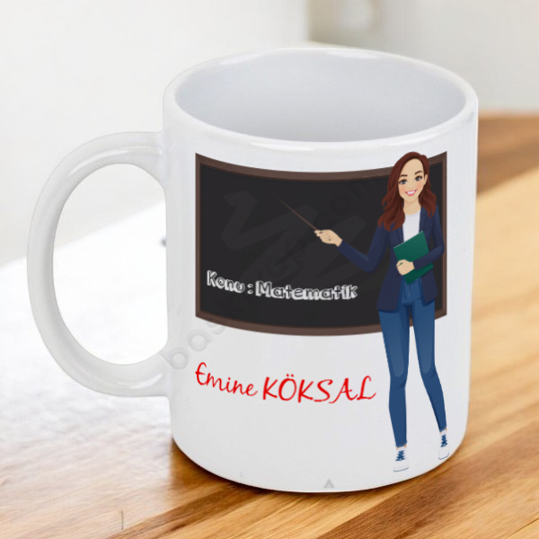 Kişiye Özel Matematik Öğretrmeni Temalı Kupa Bardak online tasarla