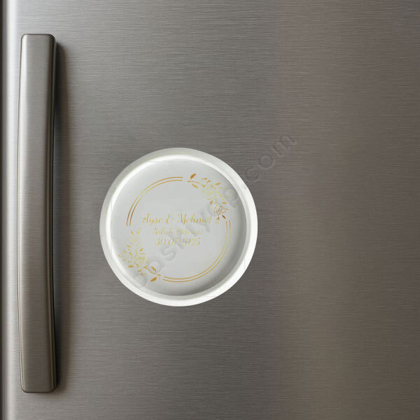 Kişiye Özel Nikah Hediyeliği Daire Magnet online tasarla