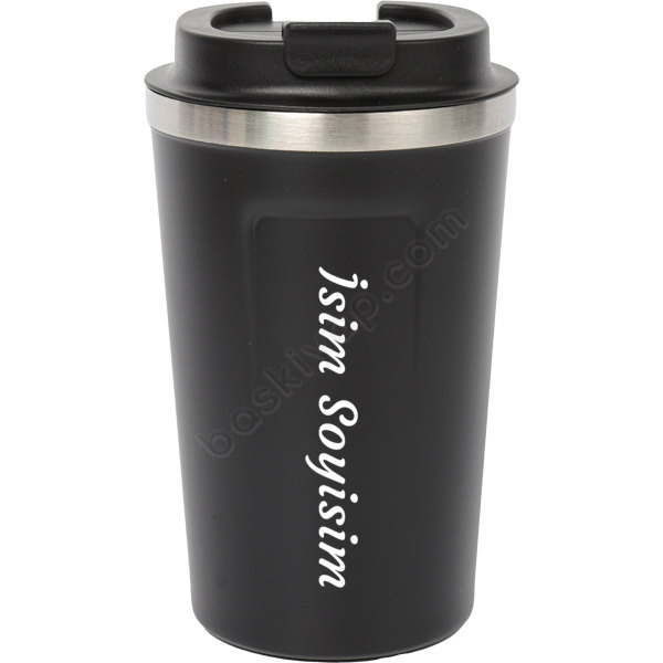 Kişiye Özel Siyah Çelik Termos Kilitli Tasarla online tasarla