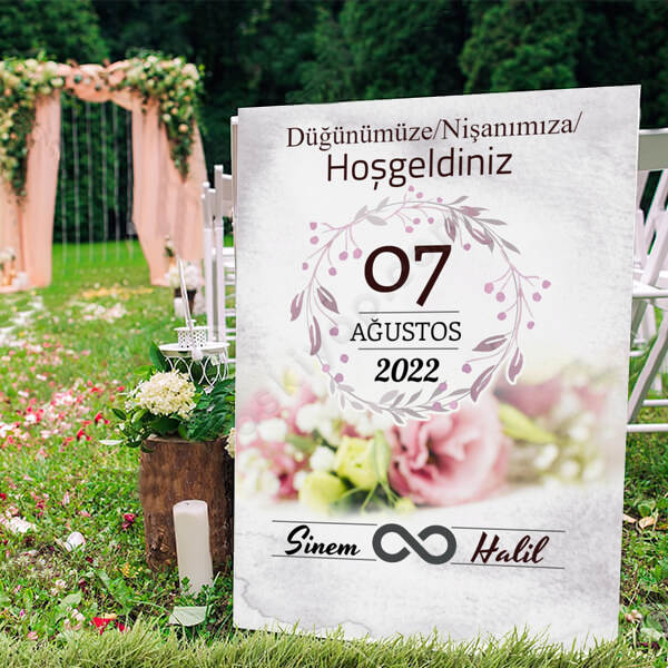 Kişiye Özel Söz Nişan Düğün Ayaklı Pano online tasarla