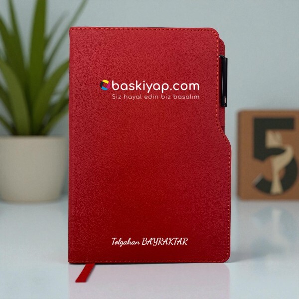 Kişiye Özel Tarihsiz Ajanda Kalem Set - Kırmızı Kendin Tasarla | 16099 online tasarla