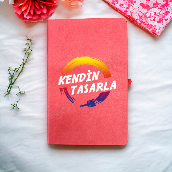 Kişiye Özel Tarihsiz Kırmızı Ajanda / Defter 13X21Cm online tasarla