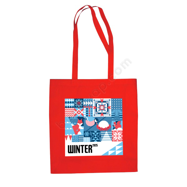 Kişiye Özel Winter Is Here Kırmızı Bez Çanta online tasarla