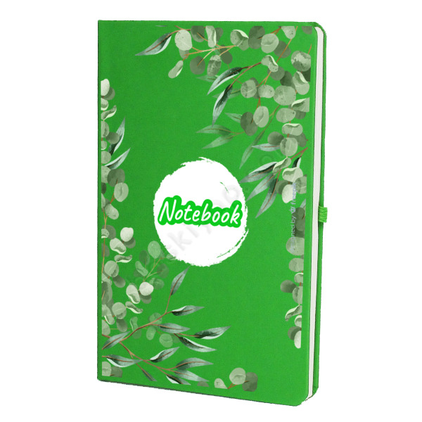 Kişiye Özel Yeşil Yaprak Desenli Ajanda online tasarla