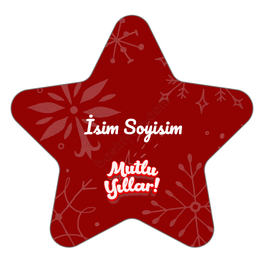 Kişiye Özel Yılbaşı Hediyesi Yıldız Şeklinde Anahtarlık online tasarla