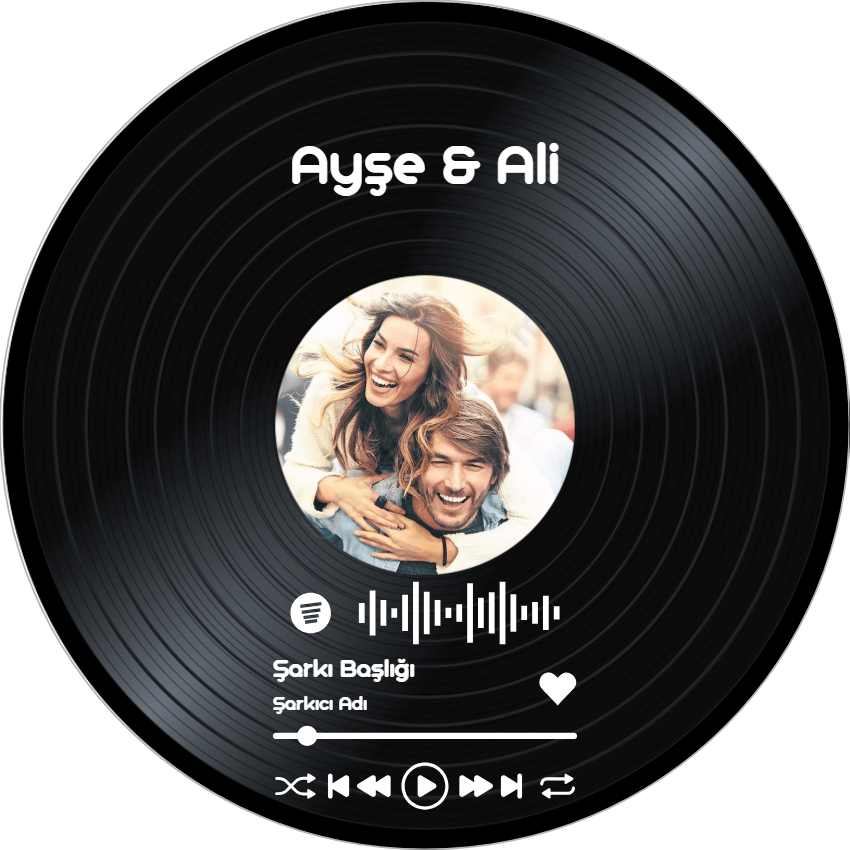 Kişiye Özel Yuvarlak Pleksi Spotify Plak Kendin Tasarla | 15262 online tasarla
