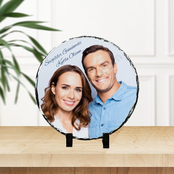 Kişiye Özel Yuvarlak Taş Çerçeve 20Cm online tasarla