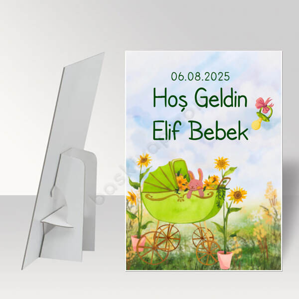 Kız Baby Shower Ayaklı Pano Tasarımı online tasarla