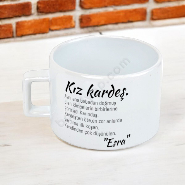 Kız Kardeş Kelime Anlamı Temalı Fincan online tasarla