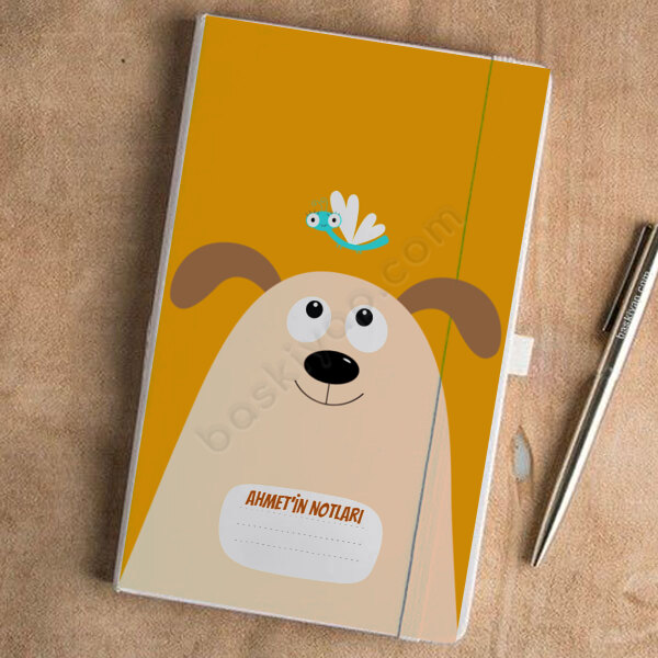 Köpek Tasarımlı Beyaz Ajanda online tasarla