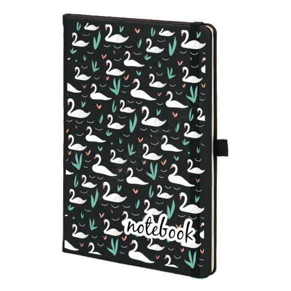 Kuğu Tasarımlı Siyah Ajanda online tasarla