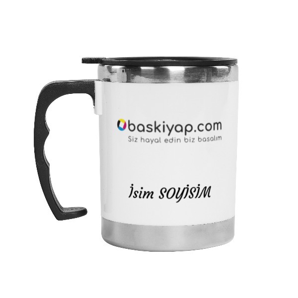 Kulplu Paslanmaz Çelik Termos Kupa 330 Ml – Beyaz Kendin Tasarla | 16149 online tasarla
