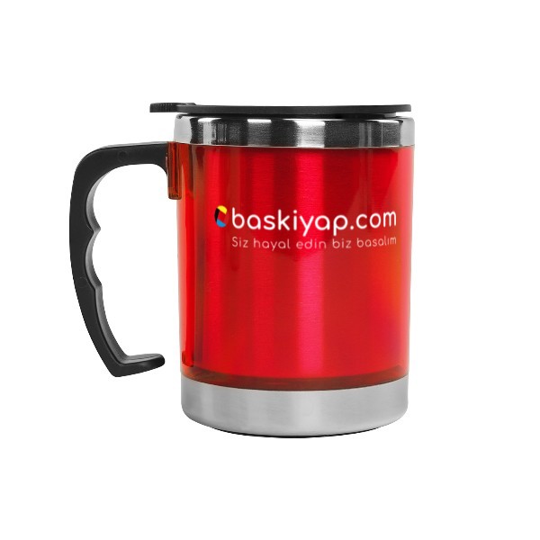 Kulplu Paslanmaz Çelik Termos Kupa 330 Ml – Kırmızı Kendin Tasarla | 16150 online tasarla