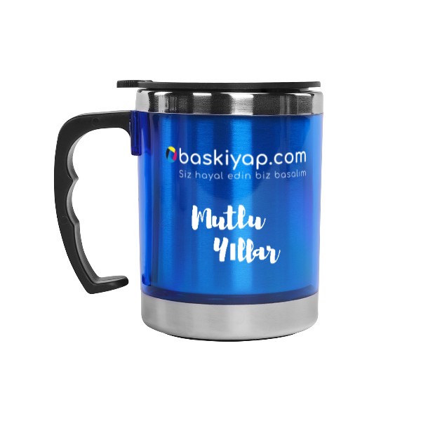 Kulplu Paslanmaz Çelik Termos Kupa 330 Ml – Lacivert Kendin Tasarla | 16151 online tasarla