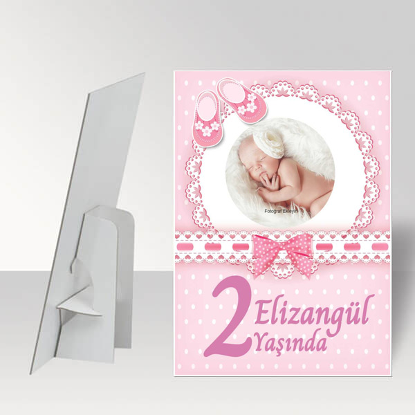 Kurdeleli Baby Shower Ayaklı Pano online tasarla