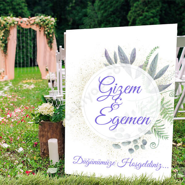 Lila Sade Ayaklı Pano online tasarla