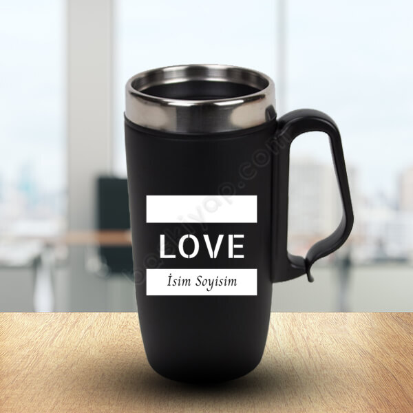 Love One Tasarım Çelik Termos Bardak online tasarla