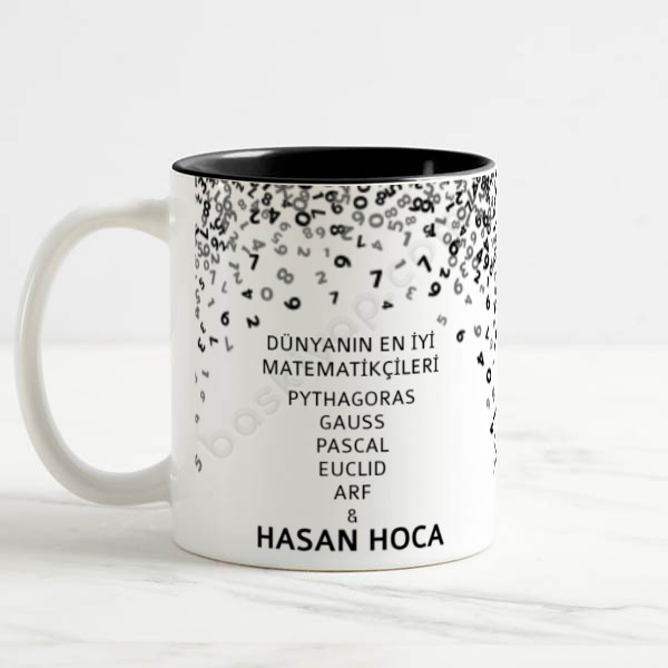 Matematik Öğretmeni Tasarımlı Siyah Kupa online tasarla