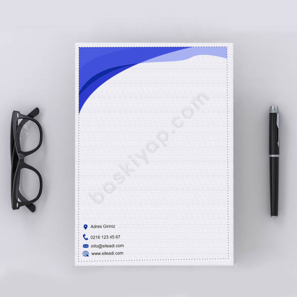 Mavi Antetli Kağıt Tasarımı online tasarla