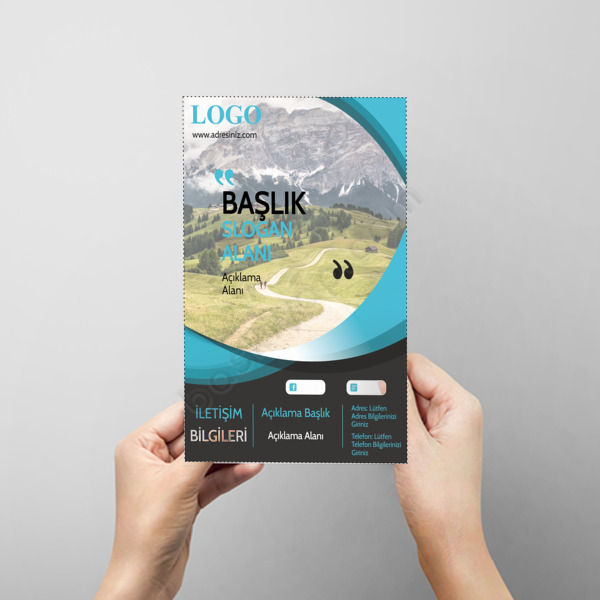 Mavi Gri Tur Rehberi Broşürü online tasarla