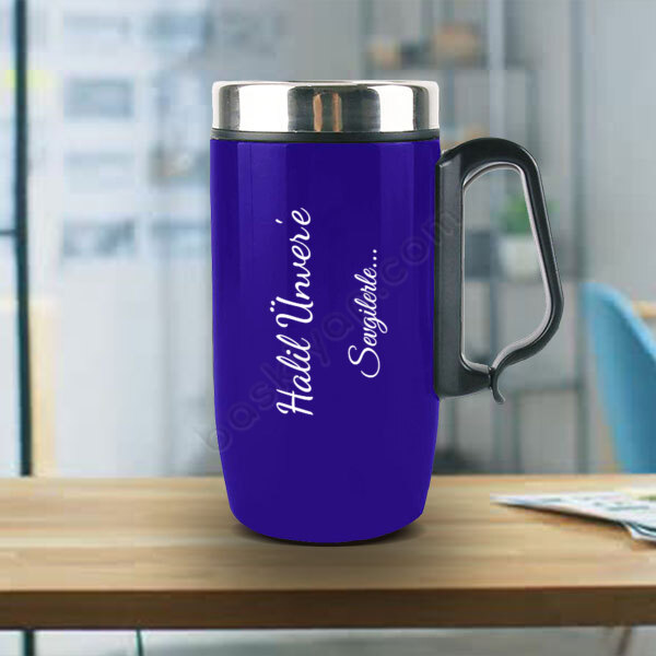 Mavi İsme Özel Termos online tasarla