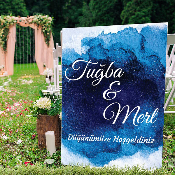 Mavi Şık Ayaklı Pano online tasarla