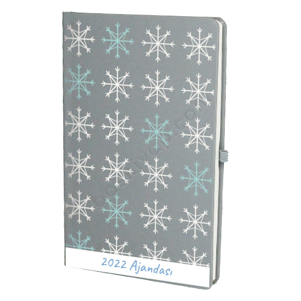 Mavili Kar Tasarımlı Gri Ajanda online tasarla