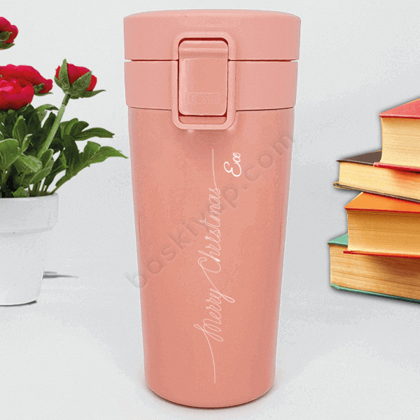 Merry Christmas Tasarımlı Çelik Termos online tasarla