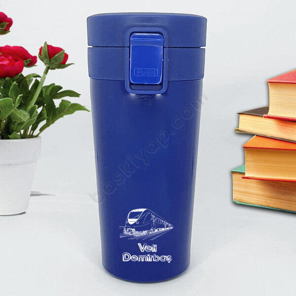 Metro Tasarımlı Mavi Termos online tasarla