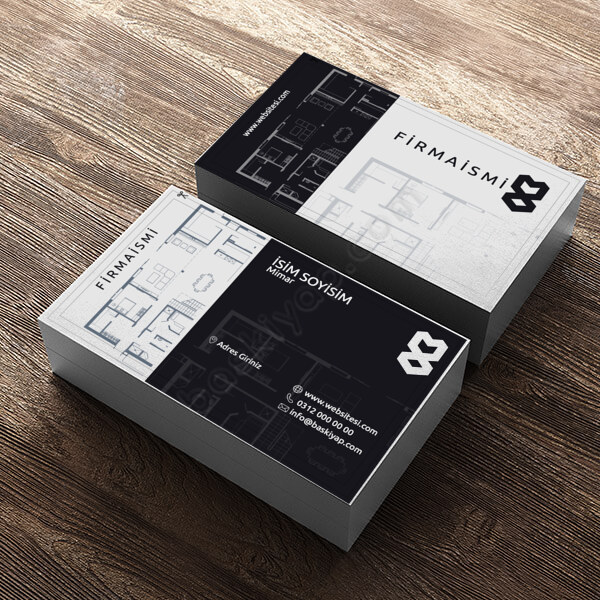 Mimar-Mühendis Kurumsal Çift Yön Kartvizit Tasarımı online tasarla