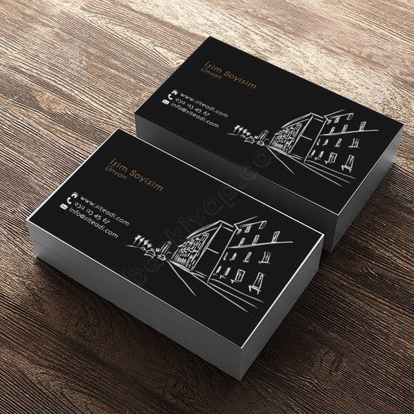 Mimar-Mühendis Tasarımlı Kişiye Özel Tek Yön Kartvizit online tasarla