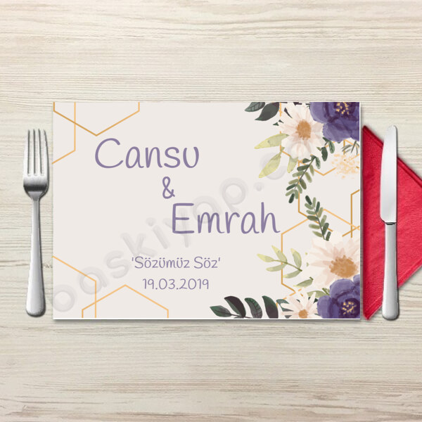 Mor Çiçek Desenli online tasarla