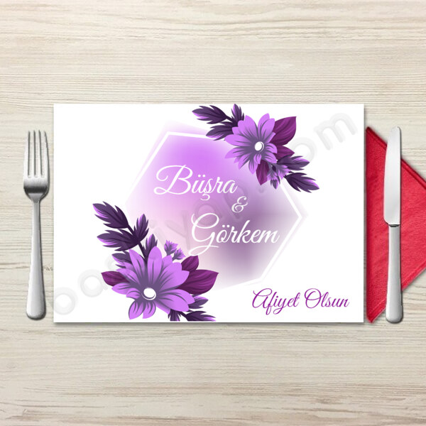 Mor Çiçekli online tasarla