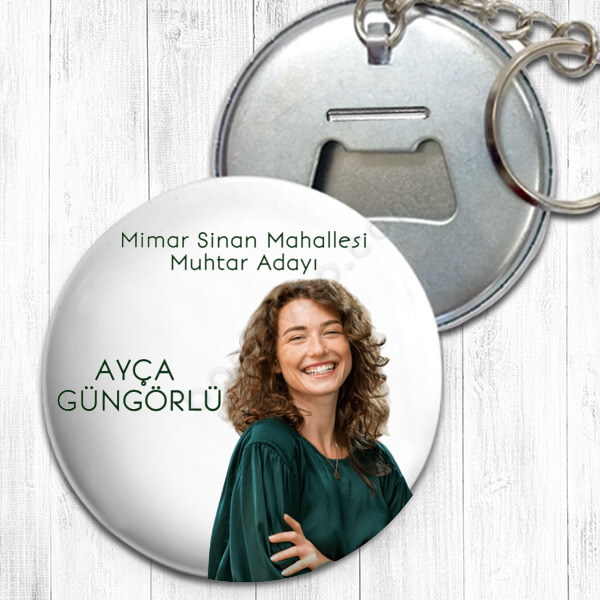 Muhtar Adayı Metal Açacak Anahtarlık online tasarla