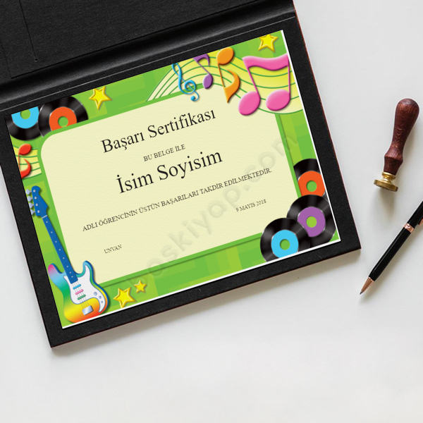 Müzik Yarışması Başarı Sertifikası online tasarla