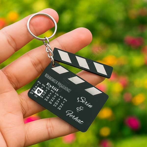 Nikah İçin Hediyelik Kişiye Özel Klaket Anahtarlık online tasarla