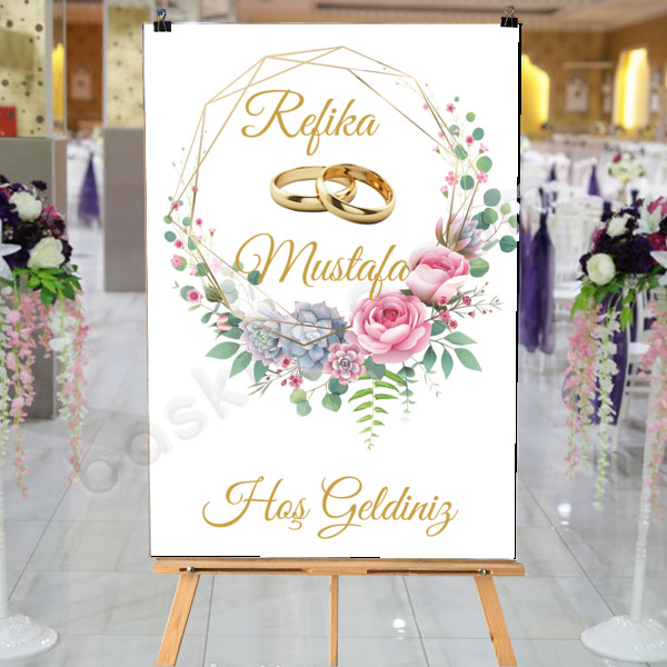 Nişan Karşılama Afişi online tasarla