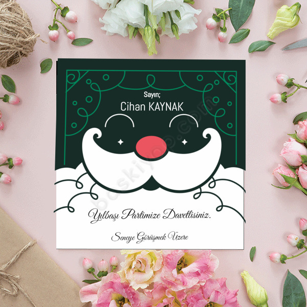 Noel Baba Tasarım Davetiye 15X15 online tasarla