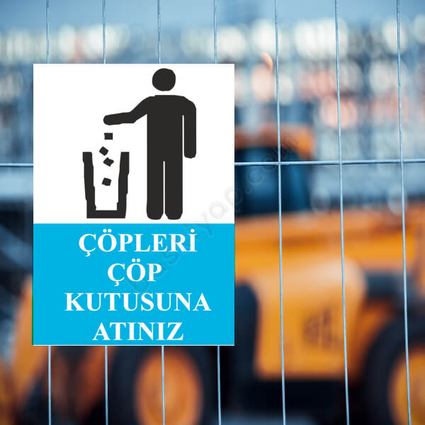 Çöpleri Çöp Kutusuna At Levhası online tasarla